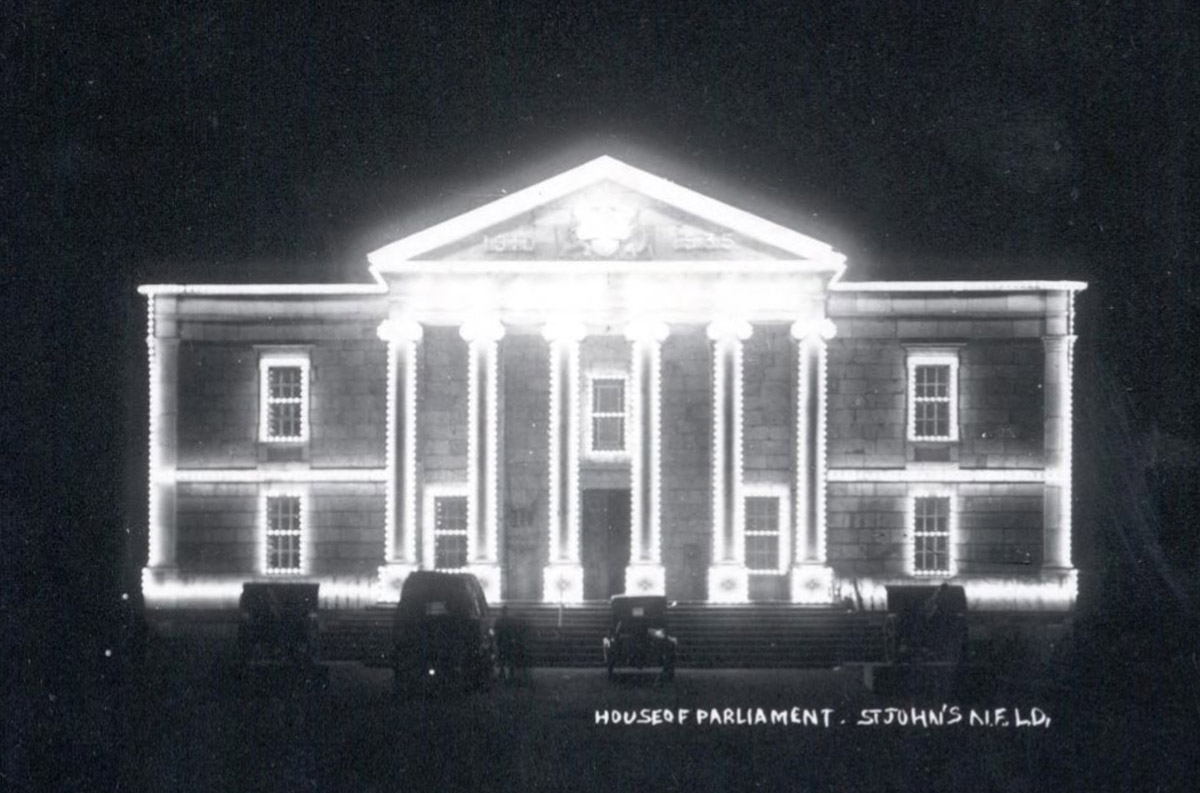 Colonial Building at Night