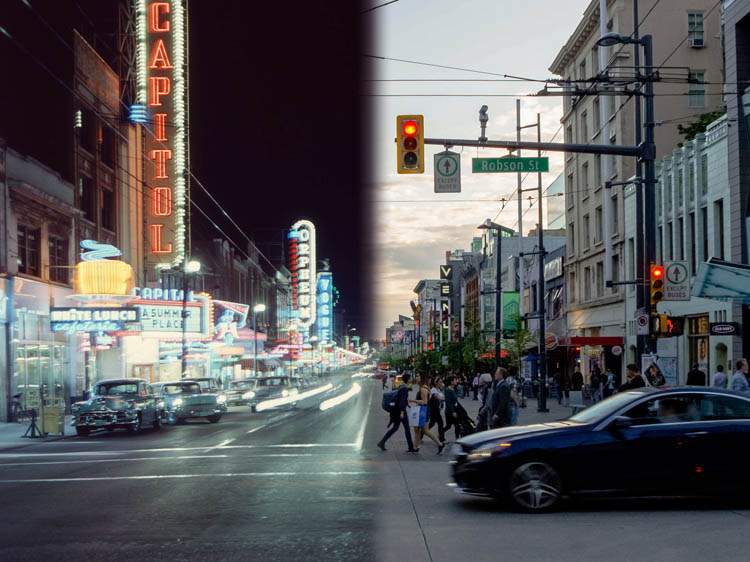 Historic photos of Vancouver's Robson Street in the 1970s